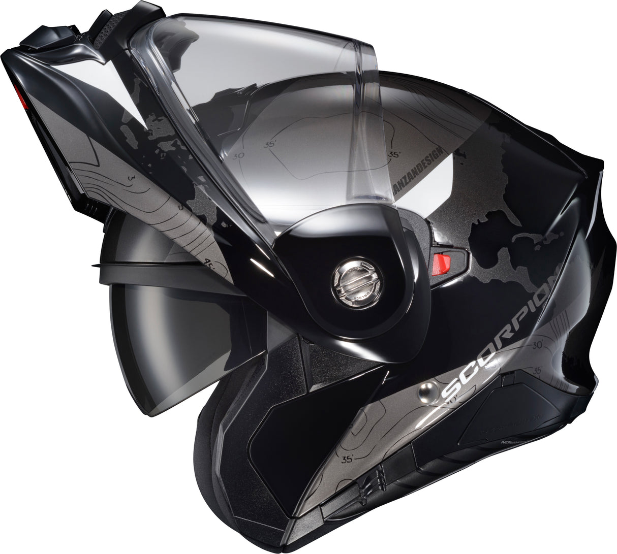 Scorpion - Exo At960 Modular Helmet Topographic Black/White Md