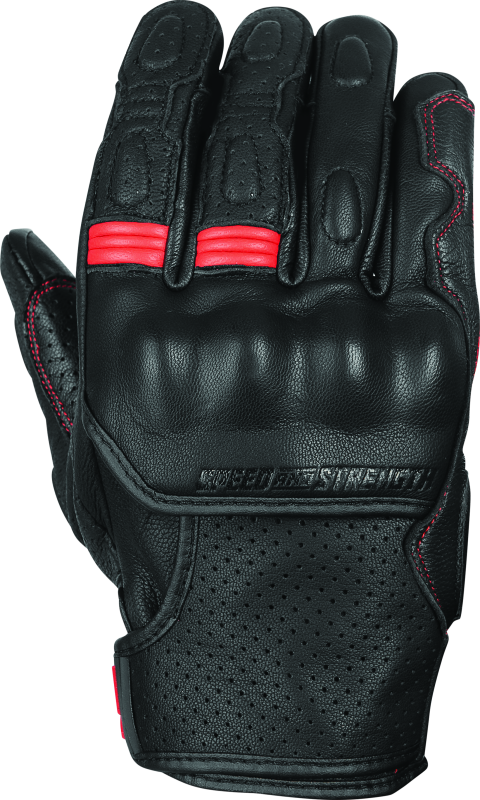 Speed and Strength Twist of Fate Leather Gloves Black/Red - 2XL - Cycle City Outdoors
