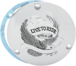 DRAG SPECIALTIES Live to Ride Derby Cover - 3 Hole - Chrome 33-0010CA