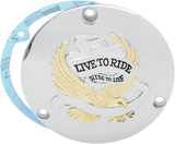 DRAG SPECIALTIES Live to Ride Derby Cover - 3 Hole - Gold 33-0010DA