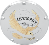 DRAG SPECIALTIES Live to Ride Derby Cover - 5-Hole - Gold 33-0065GA