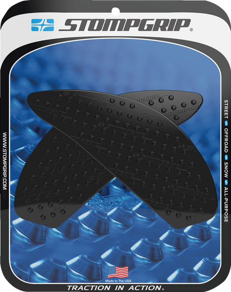 STOMPGRIP 55-10-0152B Tank Grips - Volcano - Black - Suzuki - GS '18-'25 | Street - Black/White