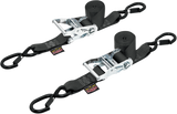 Powertye Mfg. 30572-S Soft-Tye Tie-Down Straps - Ratchet - with Latch Hooks - 1-1/2" x 6-1/2' - Black