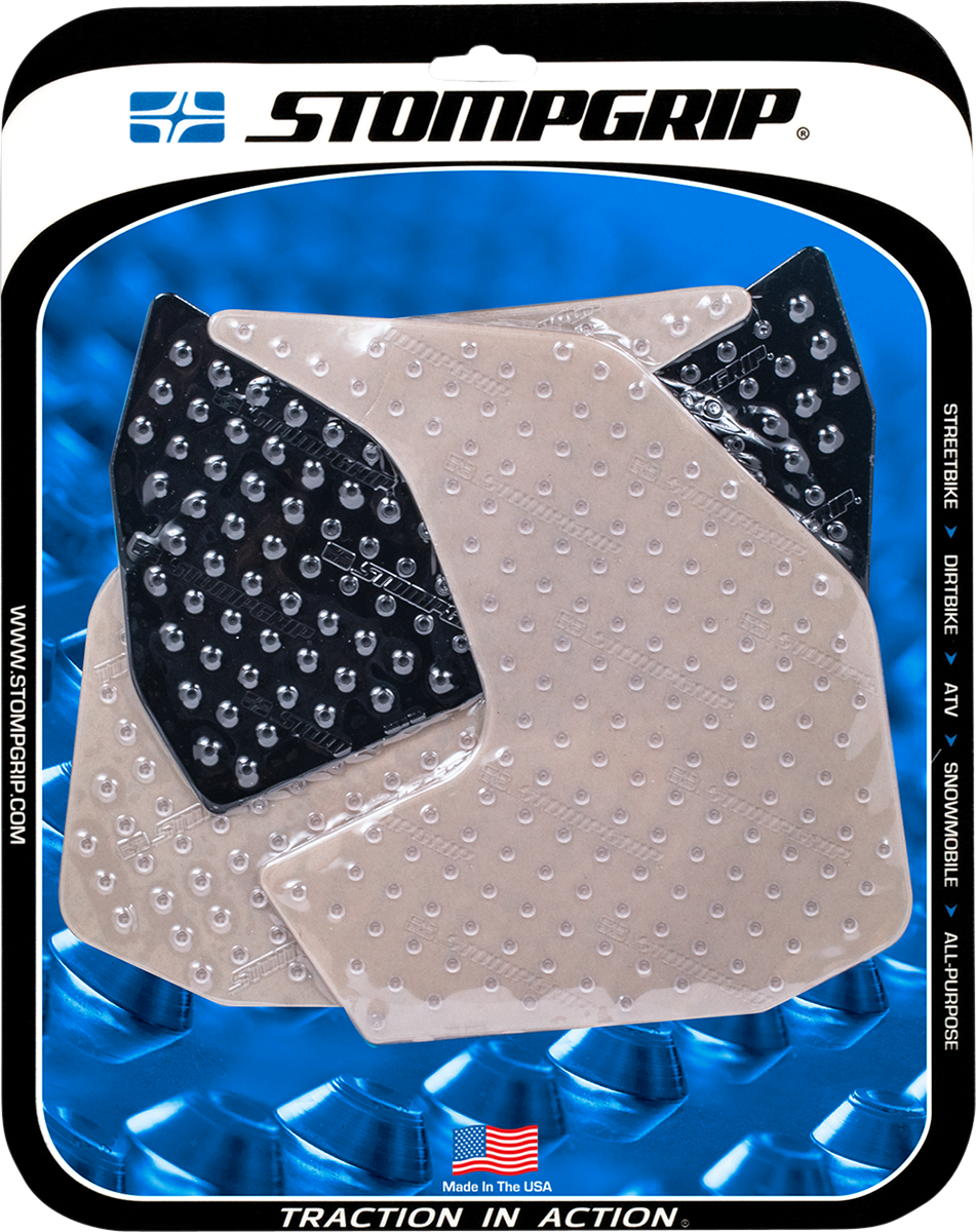 STOMPGRIP 55-10-0092H Tank Grips - Volcano - Clear/Black - Yamaha - FZ/MT '14-'20 | Street