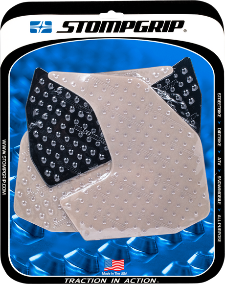STOMPGRIP 55-10-0092H Tank Grips - Volcano - Clear/Black - Yamaha - FZ/MT '14-'20 | Street
