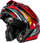 Md 74 Striker Modular Helmet W Red Shield Blk/Gry/Rd Mtlc Lg