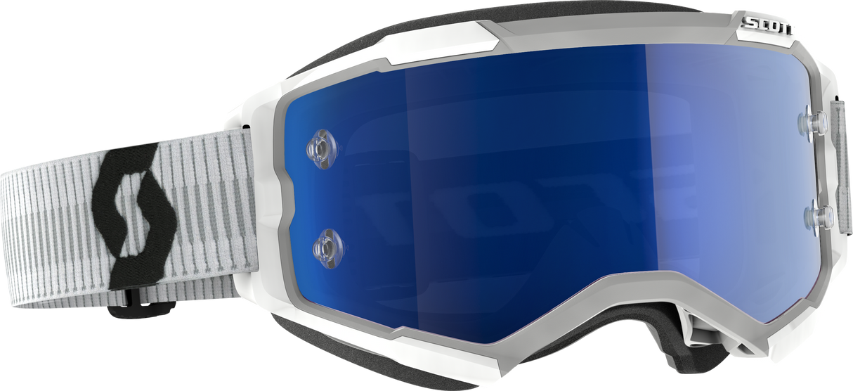Fury Goggle White Blue Chrome Works