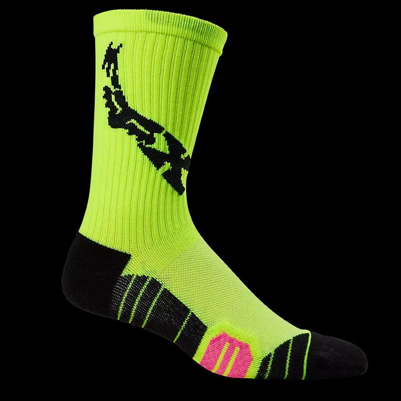 Fox Racing - 8 inch Ranger Cushion Sock Lunar - Flo Ylw - S/M