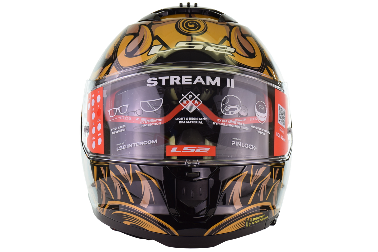 LS2 - Stream II Full Face Helmet - Samurai Gloss Black Gold