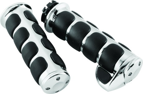 Kuryakyn Premium ISO Grips With Throttle Boss Dual Cable Chrome - Cycle City Outdoors