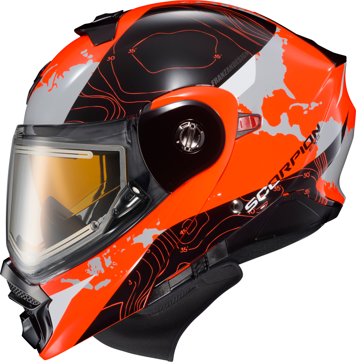 Exo At960 Cold Weather Helmet Topographic Hi Viz Org 3x Elec
