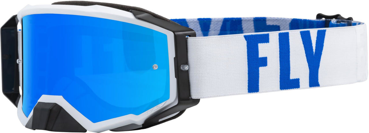 ZONE PRO GOGGLE WHITE/BLUE W/ SKY BLUE MIRROR/SMOKE LENS