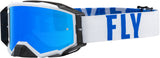 ZONE PRO GOGGLE WHITE/BLUE W/ SKY BLUE MIRROR/SMOKE LENS