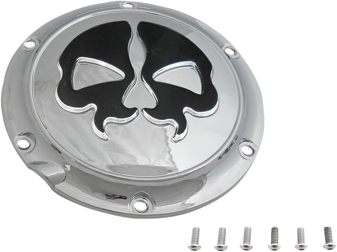 DRAG SPECIALTIES Split Skull Derby Cover - Chrome 78044