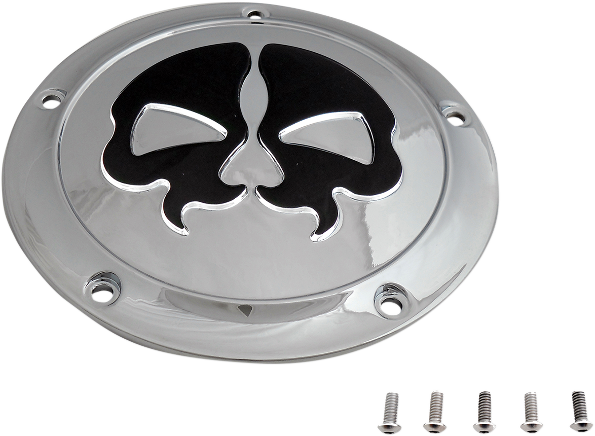 DRAG SPECIALTIES Split Skull Derby Cover - Chrome - Touring 78046