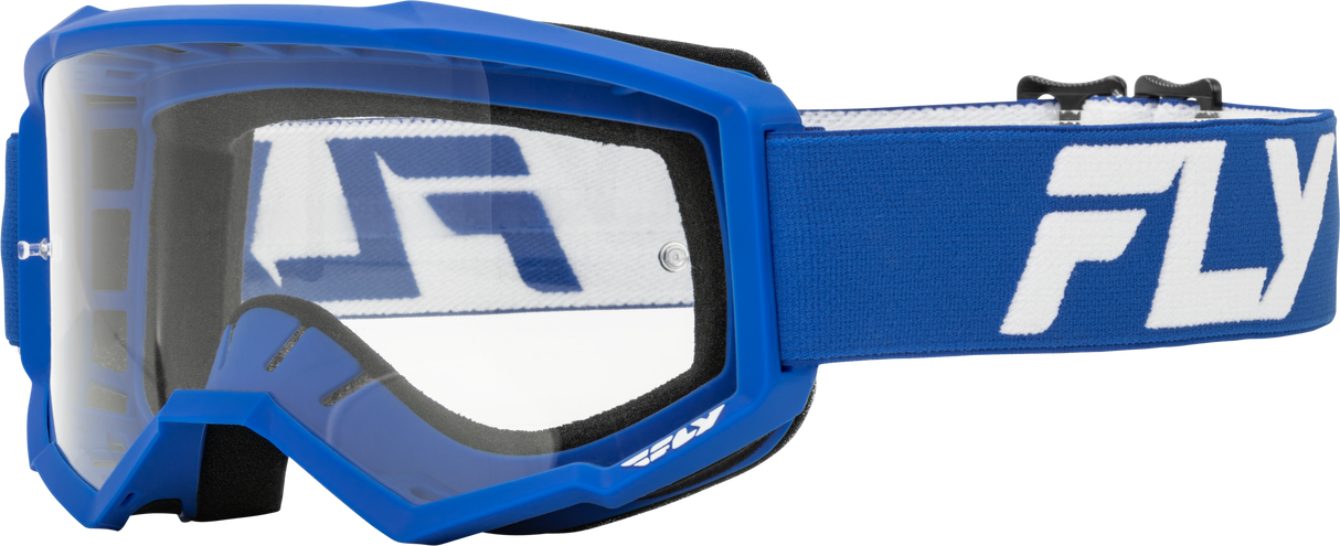 Youth Focus Goggle Blue/White W/ Clear Lens - Cycle City Outdoors