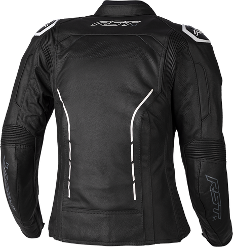 Ladies S1 Ce Jacket Black/White Leather Lg
