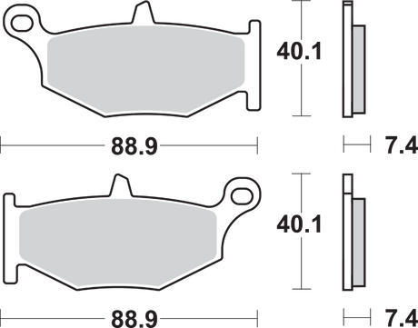 SBS Sintered Rear Brake Pads - 833LS (Suzuki GSX1300R Hayabusa / GSX-R600 / V-Strom 1050 2006–2026)