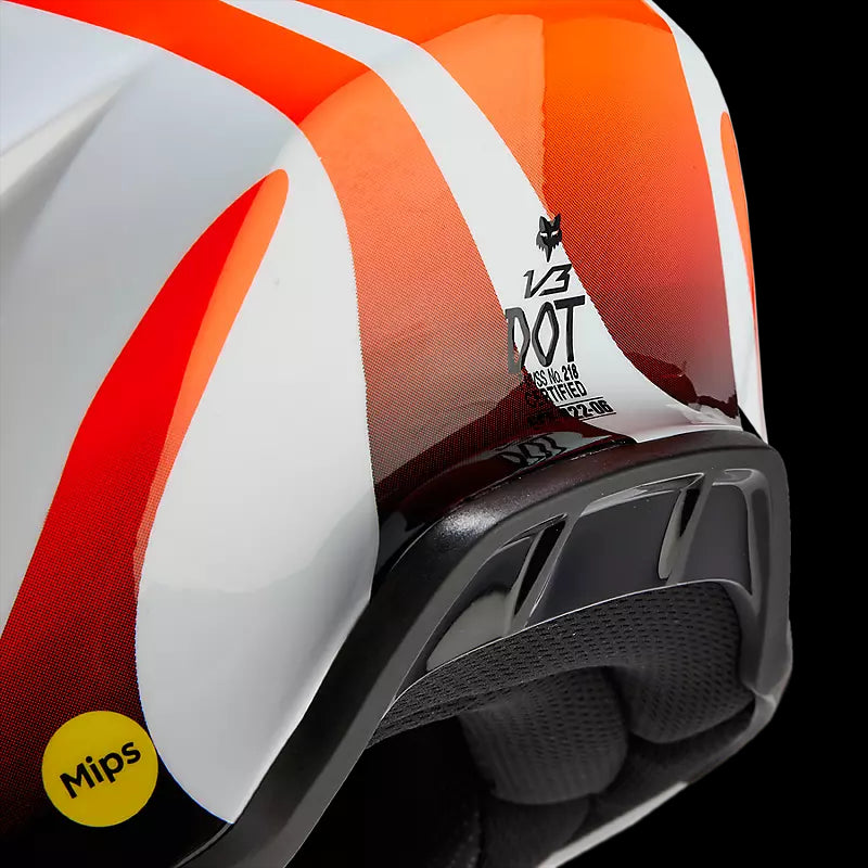Fox Racing V3 Magnetic Helmet White/Orange