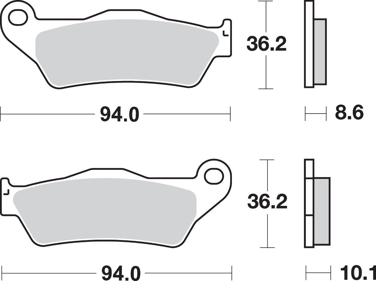 SBS Sintered Rear Brake Pads - 742LS (BMW R850R / R1200GS / R1200RT 1996–2026)