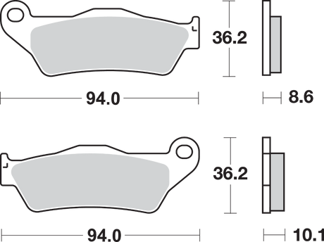 SBS Sintered Rear Brake Pads - 742LS (BMW R850R / R1200GS / R1200RT 1996–2026)