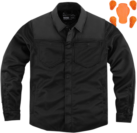 ICON Upstate Riding Shirt - Black - Medium 2820-5085