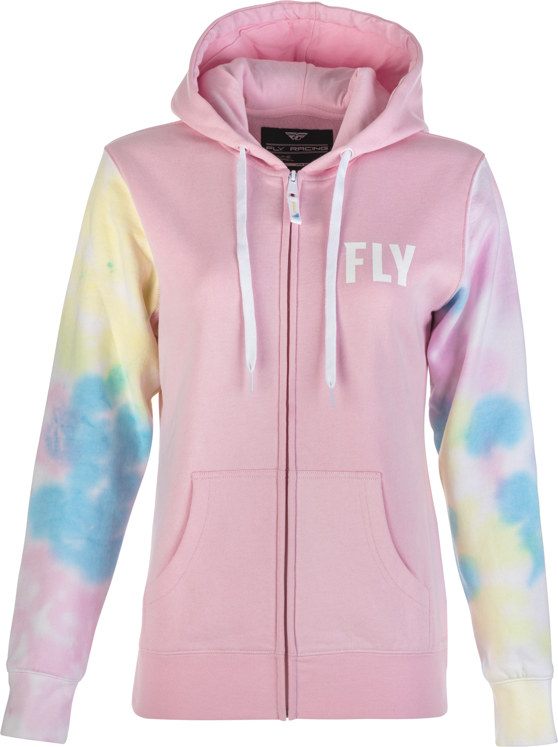 Women's Fly Tie Dye Zip Up Hoodie Pink/Yellow/Blue 2x - Cycle City Outdoors