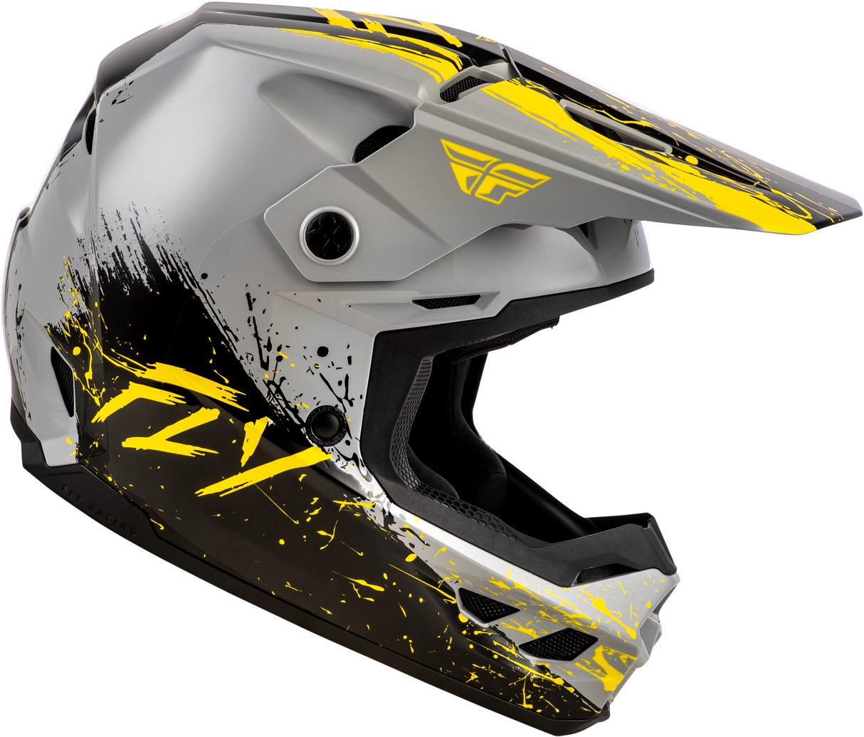 Youth Kinetic Drip Helmet Grey/Black/Yellow Yl