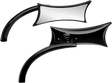 ARLEN NESS Mirror - Micro - Four-Point - Side View - Rectangle - Black - Left 13-418