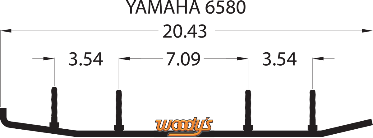 WOODY'S Top-Stock* Hard Surface Bar - 4" - 60? HSY-6580