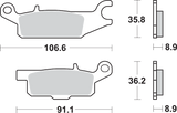 SBS Sintered Rear Left Brake Pads - 852SI (Yamaha Grizzly FI 4x4 Auto / Grizzly / YFM 550 Grizzly 2007–2025)