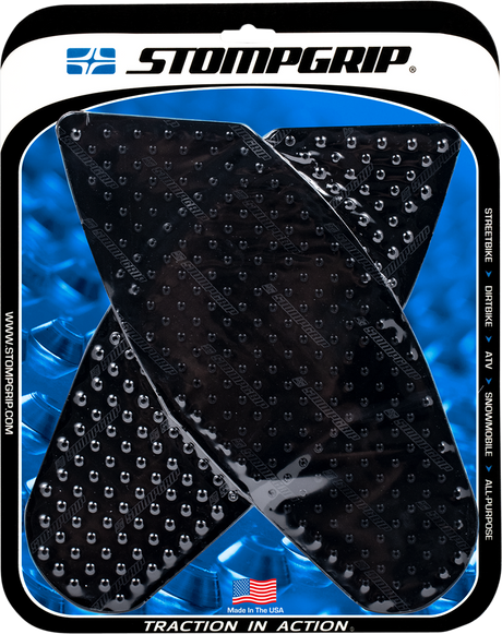 STOMPGRIP 55-10-0054B Tank Grips - Volcano - Black - Suzuki - GS '08-'10 | Street