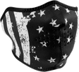 ZAN HEADGEAR Half Mask - Black/White Flag WNFM091H