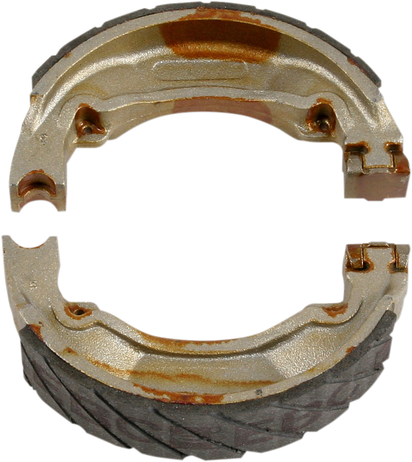 EBC "G" Grooved Organic Base Brake Shoes - 504G (Yamaha DT100 / LB50 Chappy / MX100 1975–1988)