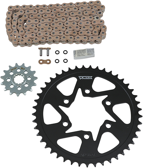 VORTEX CKG6349 Chain and Sprocket Kit - HFRS - Gold - Kawasaki ZX-6R | Street