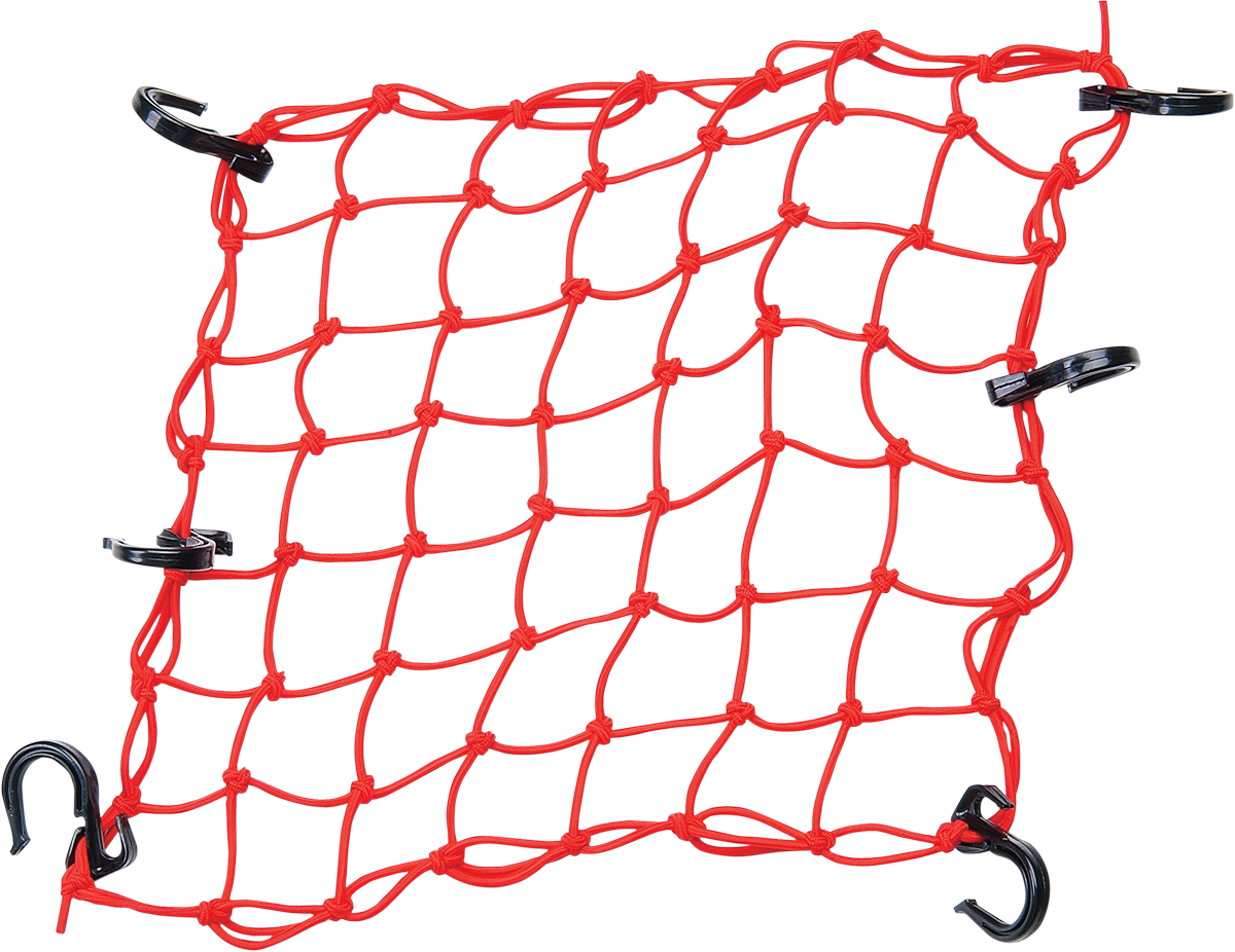 Powertye Mfg. 50151 Cargo Net - Adjustable - 15" x 15" - Red | Adventure/ATV/UTV