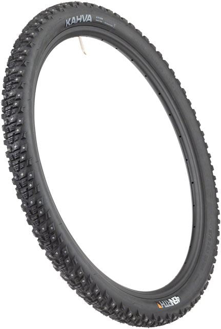 45NRTH Kahva Studded Winter Tire - 27.5x2.1 Black | 240 Concave Carbide Studs | 60 TPI Tubeless