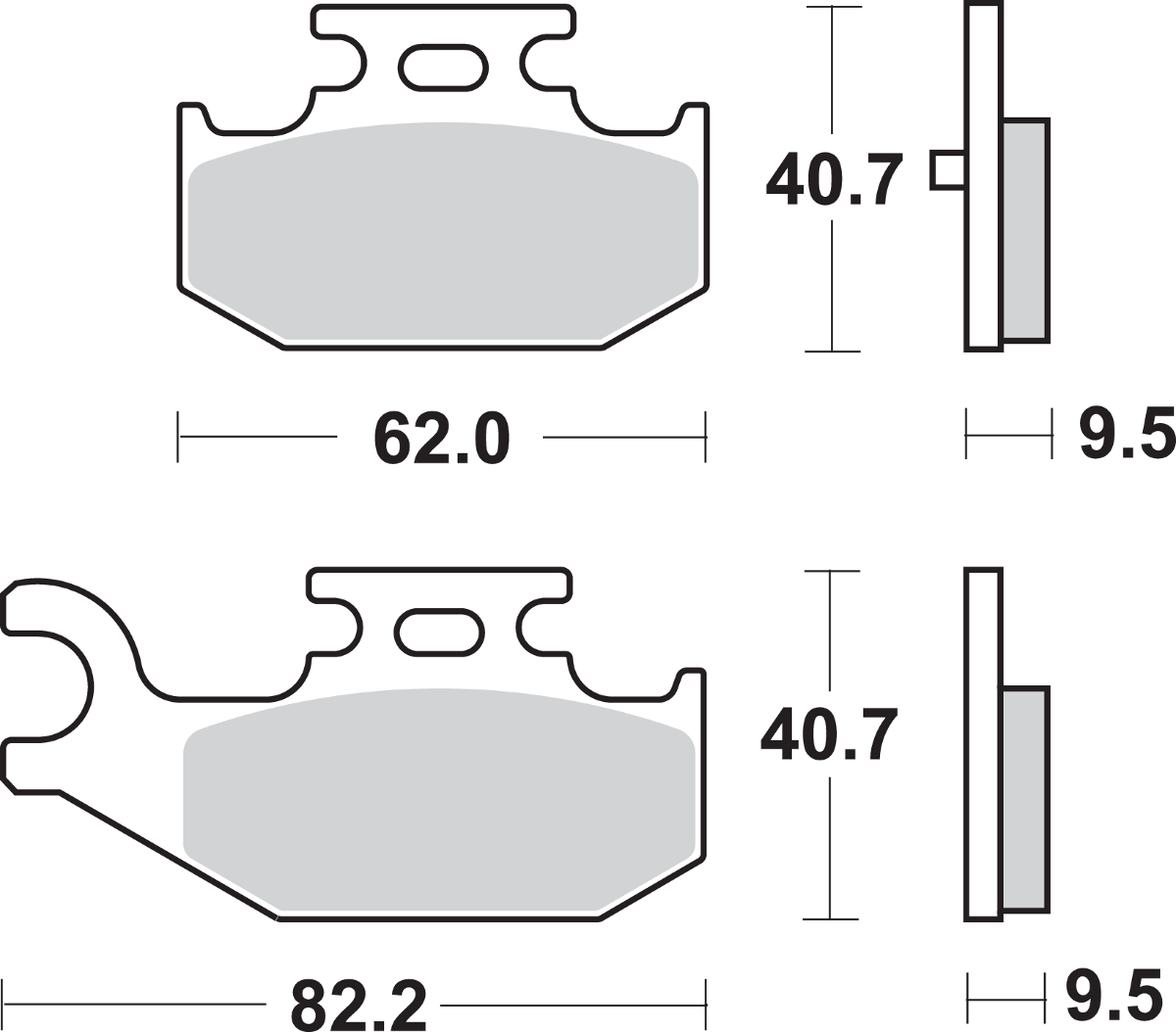 SBS Sintered Rear Brake Pads - 816SI (Hisun / Massimo / Kawasaki / Can-Am / Bennche / Honda 1989–2017)