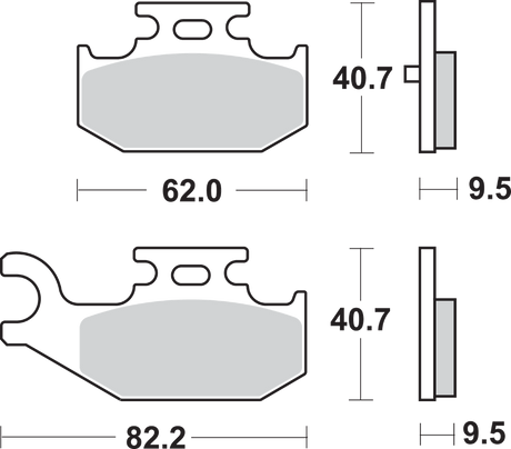 SBS Sintered Rear Brake Pads - 816SI (Hisun / Massimo / Kawasaki / Can-Am / Bennche / Honda 1989–2017)