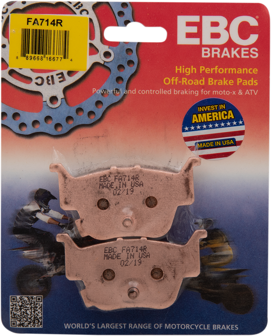 EBC FA-R Series Sintered Rear Left Brake Pads - FA714R (Honda Pioneer 700 / Pioneer 500 / Pioneer 700-4 2014–2024)