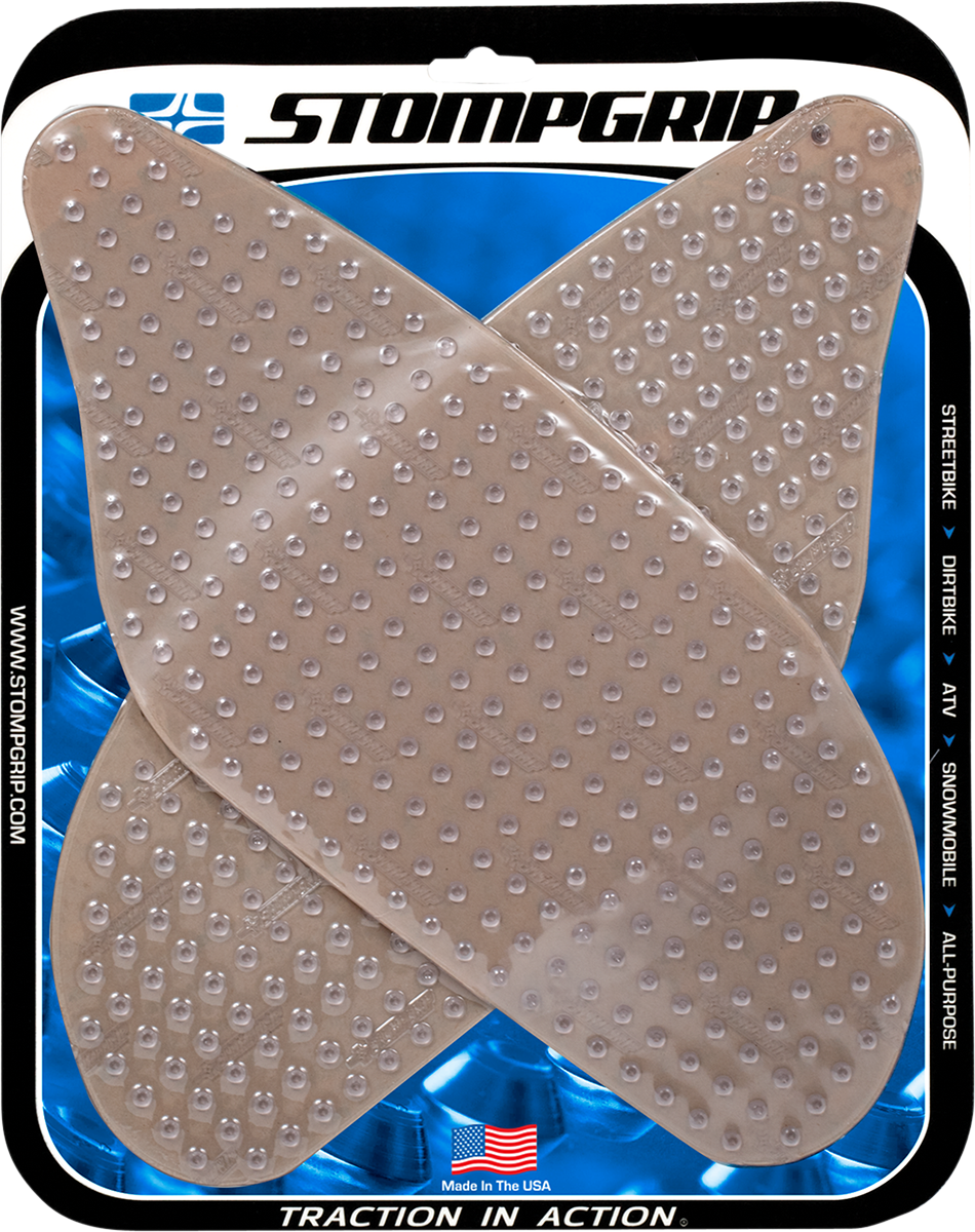 STOMPGRIP 55-10-0048C Tank Grips - Volcano - Clear - Suzuki - GS '04-'05 | Street