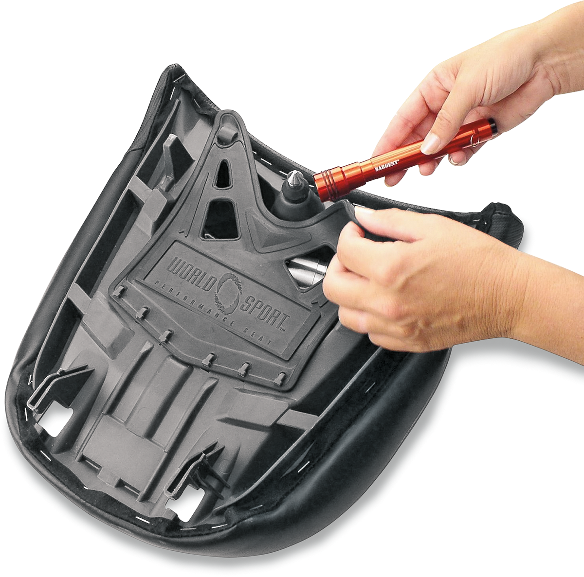 Sargent WS-546-19 World Sport Performance Seat - Black - Carbon FX - R1200 '04-'13 | Adventure/Street