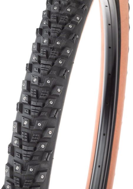 45NRTH Kahva Studded Winter Tire - 27.5x2.1 Tan | 240 Concave Carbide Studs | 60 TPI Tubeless