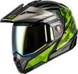 Md 74 Striker Modular Helmet W Gld Shld Blk/Slvr/Grn Mtlc Md
