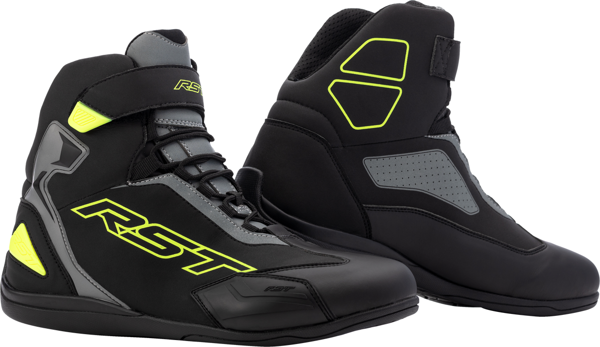 Sabre Moto Shoe Ce Boot Blk/Gry/Flo Yellow Sz 13