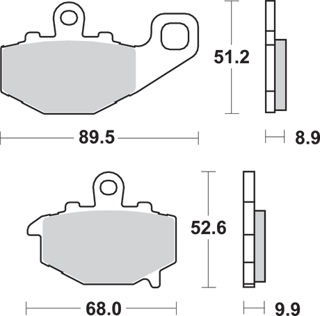 SBS Sintered Rear Brake Pads - 687LS (Kawasaki Ninja 650 / Z 1000 / Z1000 2003–2019)