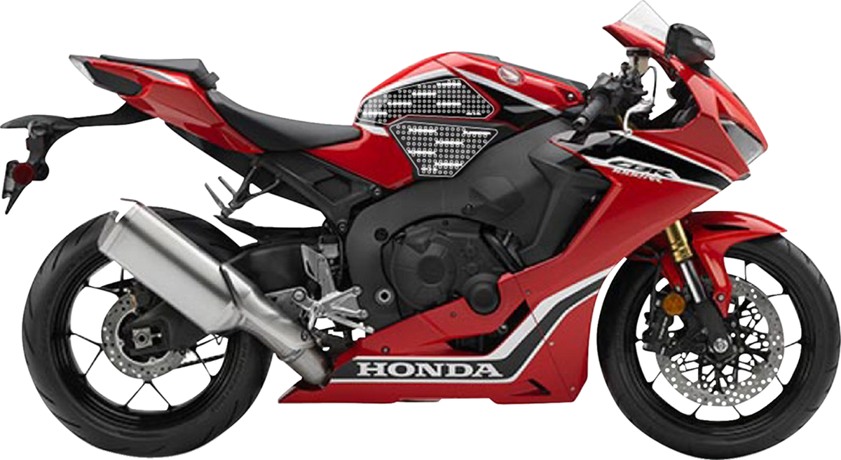 STOMPGRIP 55-10-0142H Tank Grips - Volcano - Clear/Black - Honda - CBR '17-'25 | Street