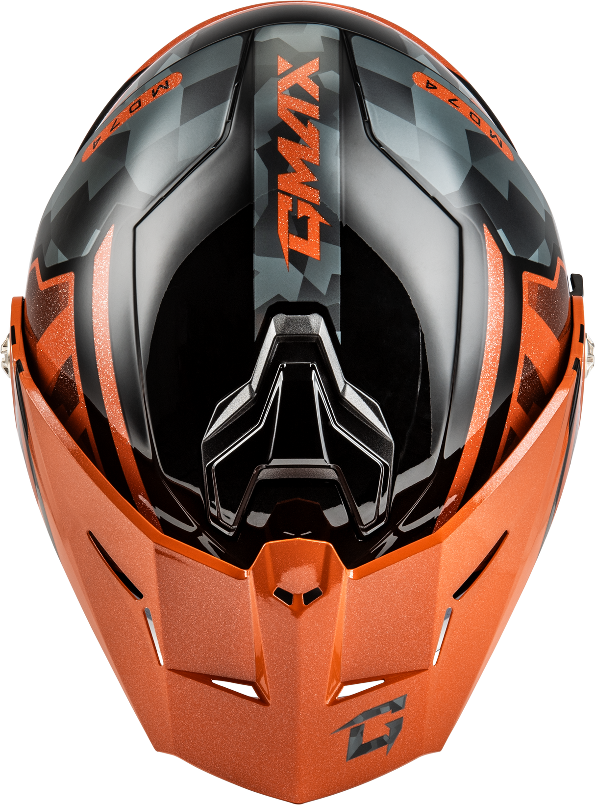 Md 74 Striker Modular Helmet W Smk Shield Blk/Gry/Or Mtlc Sm