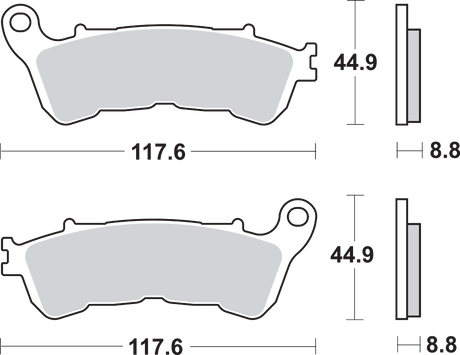 SBS HS Series Sintered Front Brake Pads - 828HS (Honda DCT / Suzuki C109RT Boulevard 2008–2017)