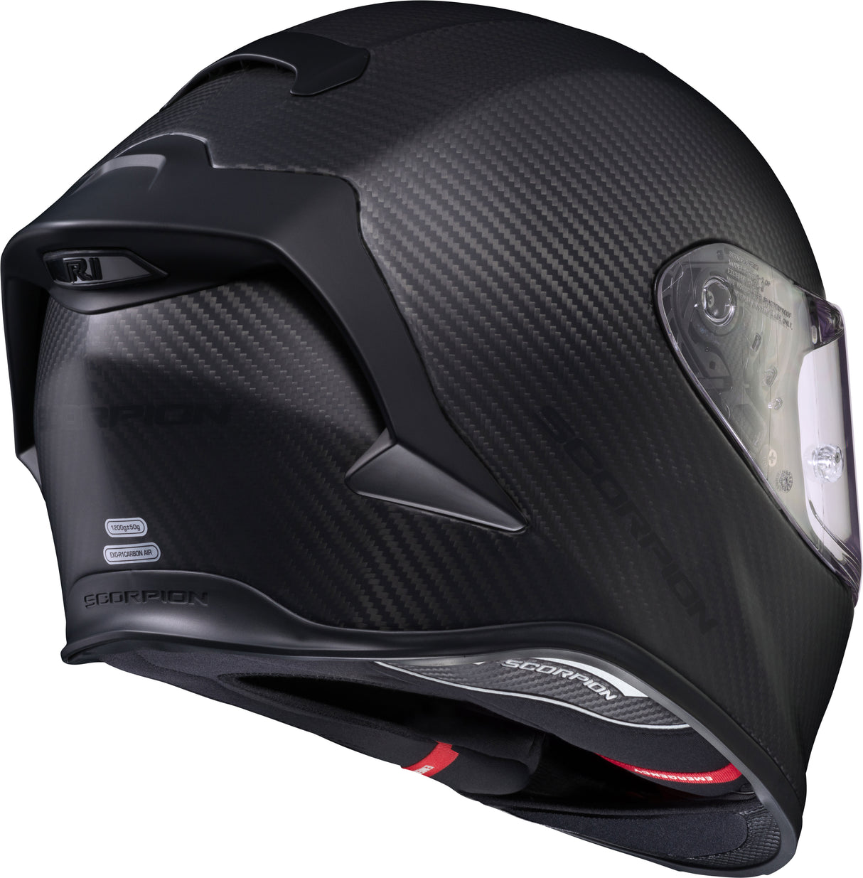 Scorpion - Exo R1 Air Full Face Helmet Carbon Gloss Black 3x
